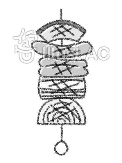 バーベキュー串 白黒イラスト - No: 1133083／無料イラストなら「イラストAC」