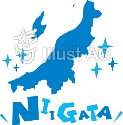 新潟県の地図 Niigata ポップロゴイラスト No 無料イラストなら イラストac