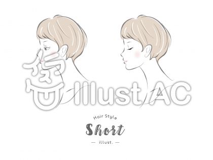 ヘアスタイル ショート 女性 横顔イラスト No 無料イラストなら イラストac