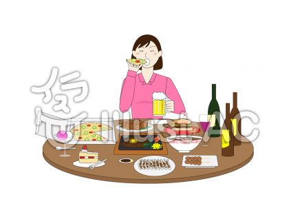 暴飲暴食イラスト 無料イラストなら イラストac