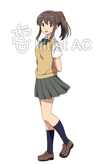 アニメ風制服の女の子イラスト No 無料イラストなら イラストac