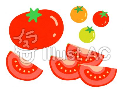 ブチネコのフリーイラスト素材 トマト 夏モチーフ 無料イラスト素材