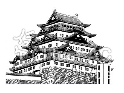 無料イラスト画像 綺麗なシルエット 名古屋 城 イラスト