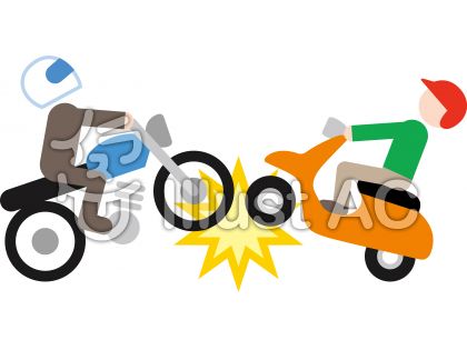交通事故 スクーター バイクイラスト No 無料イラストなら イラストac