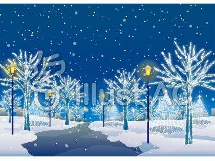 雪明かりイラスト 無料イラストなら イラストac