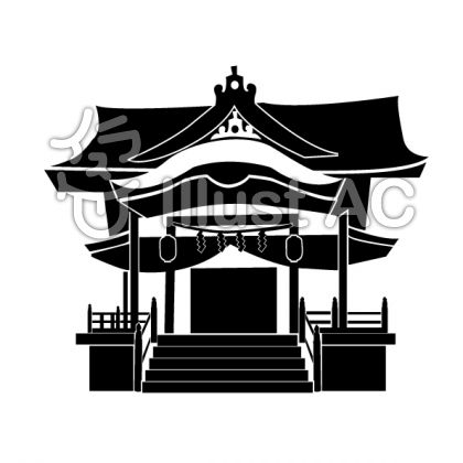 神社のシルエットイラスト No 無料イラストなら イラストac