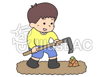 タケノコを掘る男の子イラスト No 無料イラストなら イラストac