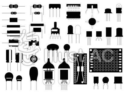 だらけ6 電子部品 白黒 イラスト No 無料イラストなら イラストac