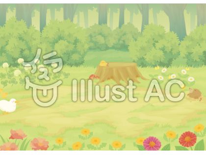 森と花イラスト - No: 1404457/無料イラストなら「イラストAC」
