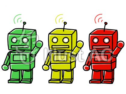 かわいいロボット 信号カラー イラスト No 1405620 無料イラストなら イラストac