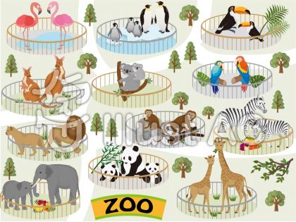 かわいい 動物園 イラスト マップ