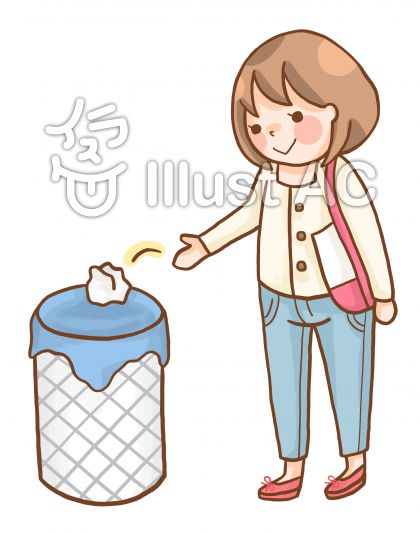 ごみ捨てをする女性イラスト No 無料イラストなら イラストac