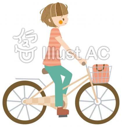 風を切って自転車に乗る女性イラスト No 1433957 無料イラストなら