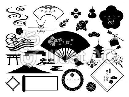 75 京都 イラスト 白黒 美しい花の画像