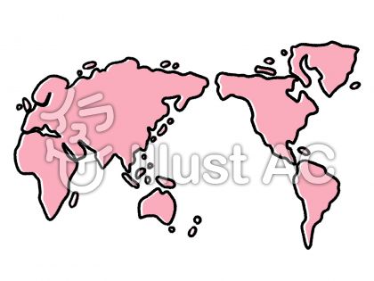 ざっくりとした世界地図 可愛い手描きイラスト No 1450812 無料