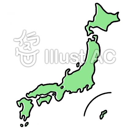 手書き かわいい 日本 地図 イラスト