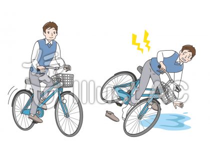 いろいろ 自転車 転倒 イラスト 無料 無料の花の画像