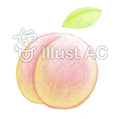 手書きの桃イラスト No 無料イラストなら イラストac