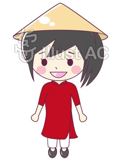アオザイ着た女性3イラスト No 無料イラストなら イラストac