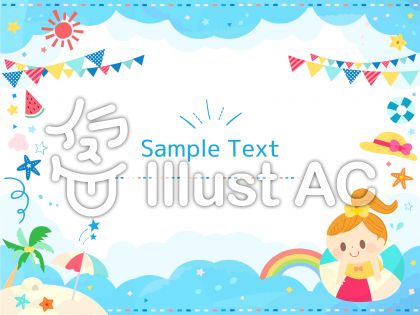 かわいい夏のフレームイラスト No 無料イラストなら イラストac