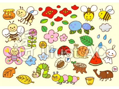 美しい花の画像 ラブリー虫 イラスト 簡単