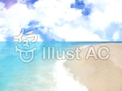 浜辺と穏やかな海イラスト No 無料イラストなら イラストac