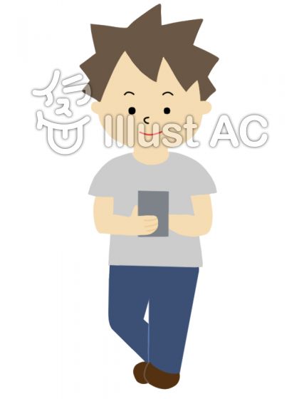 歩きスマホする男性イラスト No 無料イラストなら イラストac