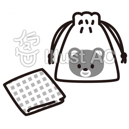 給食袋 ナフキン 白黒イラスト No 無料イラストなら イラストac