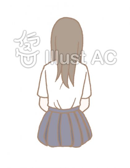 後ろ姿 女の子イラスト No 無料イラストなら イラストac