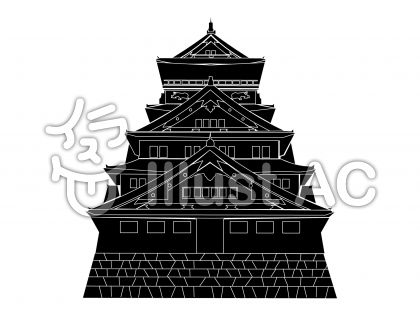 最高のイラスト画像 上白黒 大阪 城 イラスト