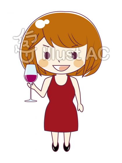 ワイン飲む女性イラスト No 無料イラストなら イラストac