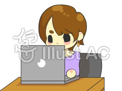 パソコン作業中イラスト No 無料イラストなら イラストac