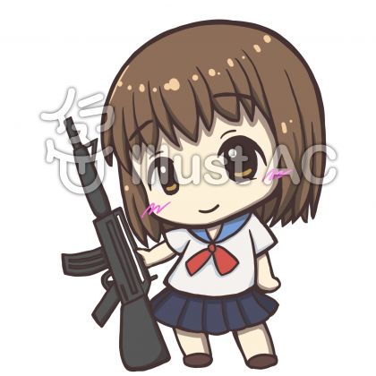 ラブリー女の子 銃 イラスト フリー すべてのイラスト画像