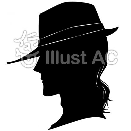 男性 ハット帽 横顔シルエット素材01イラスト No 無料イラストなら イラストac