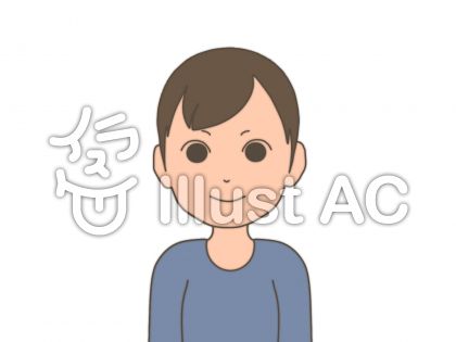 正面を向く男性 バストアップ イラスト No 無料イラストなら イラストac