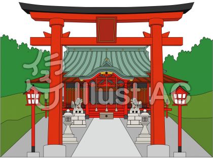 神社仏閣境内イラスト 無料イラストなら イラストac