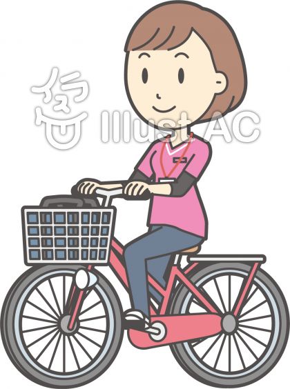 自転車に乗る女性イラスト 無料イラストなら イラストac