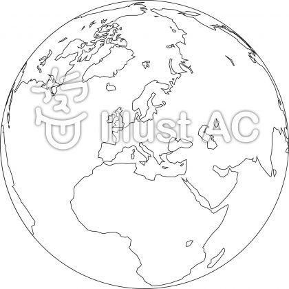世界地図 ヨーロッパ中心 白地図イラスト No 1814087 無料イラストなら イラストac