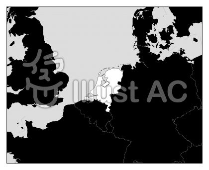 オランダ地図 モノクロイラスト No 1853456 無料イラストなら イラストac
