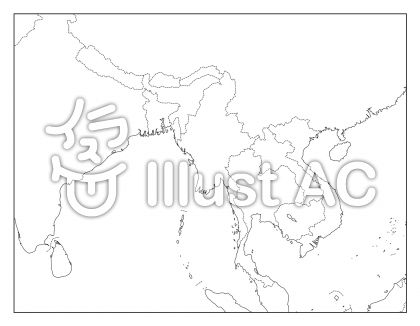 ミャンマー白地図イラスト - No: 1913895／無料イラストなら ...