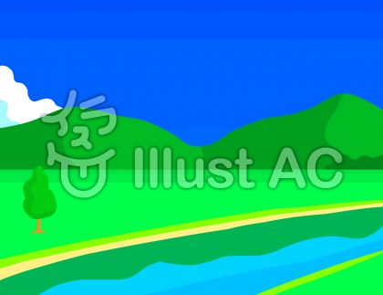 河川敷イラスト 無料イラストなら イラストac
