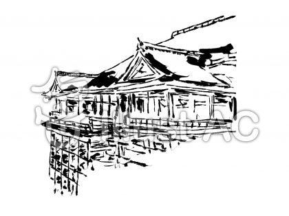 最も人気のある 清水寺 イラスト 白黒 藤の花 イラスト