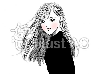 振り返る女性イラスト 無料イラストなら イラストac