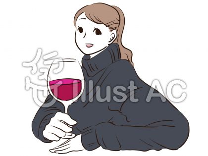 ワインを飲む女性イラスト 無料イラストなら イラストac