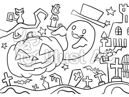 ハロウィンぬりえイラスト 無料イラストなら イラストac