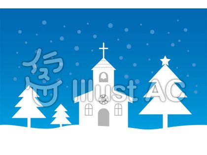 クリスマスの夜の教会イラスト No 無料イラストなら イラストac